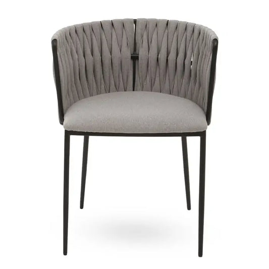 Gisele Grey Dining Chair With Woven Back