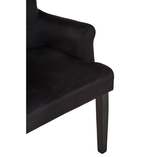 Claude Black Velvet Dining Chair With Ring Back