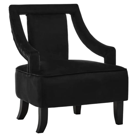 Hilton Black Velvet Armchair