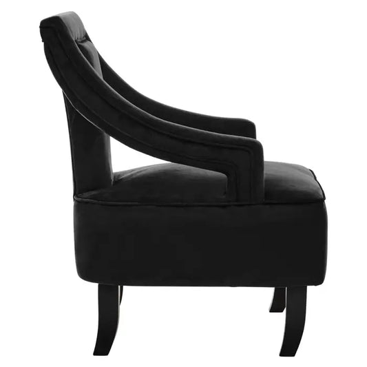 Hilton Black Velvet Armchair
