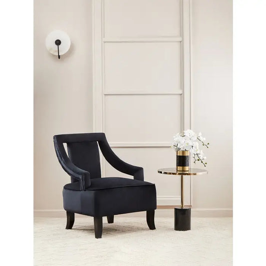 Hilton Black Velvet Armchair