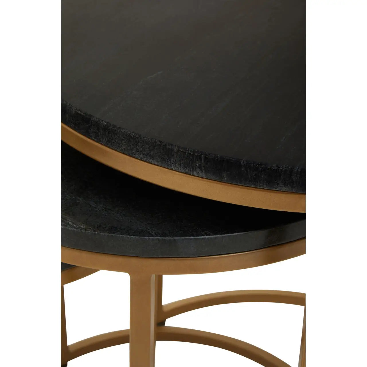 Violet Nest Of Three Black Marble Top Tables