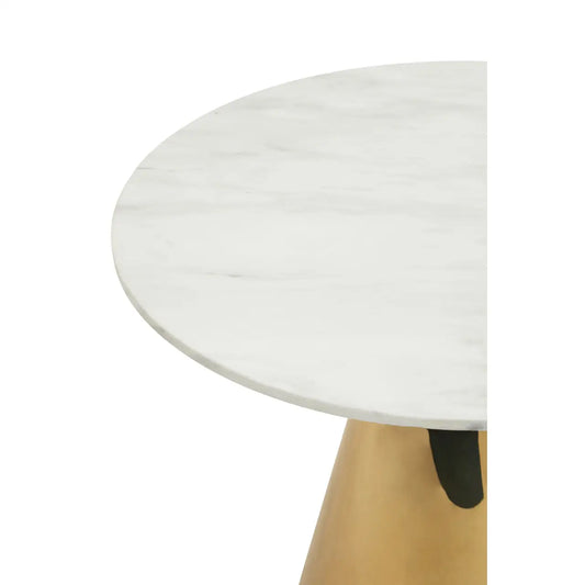 Arcadia White Marble Top Dining Table  In Gold