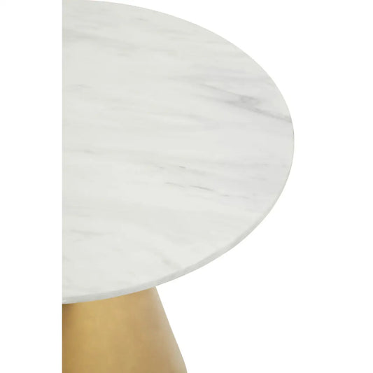 Arcadia White Marble Top Dining Table  In Gold