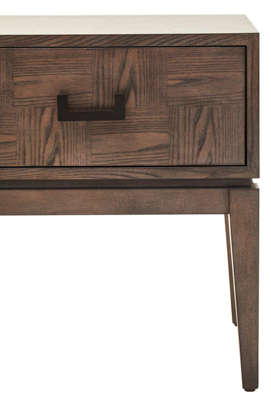 Maya One Drawer Antique Grey Side Table
