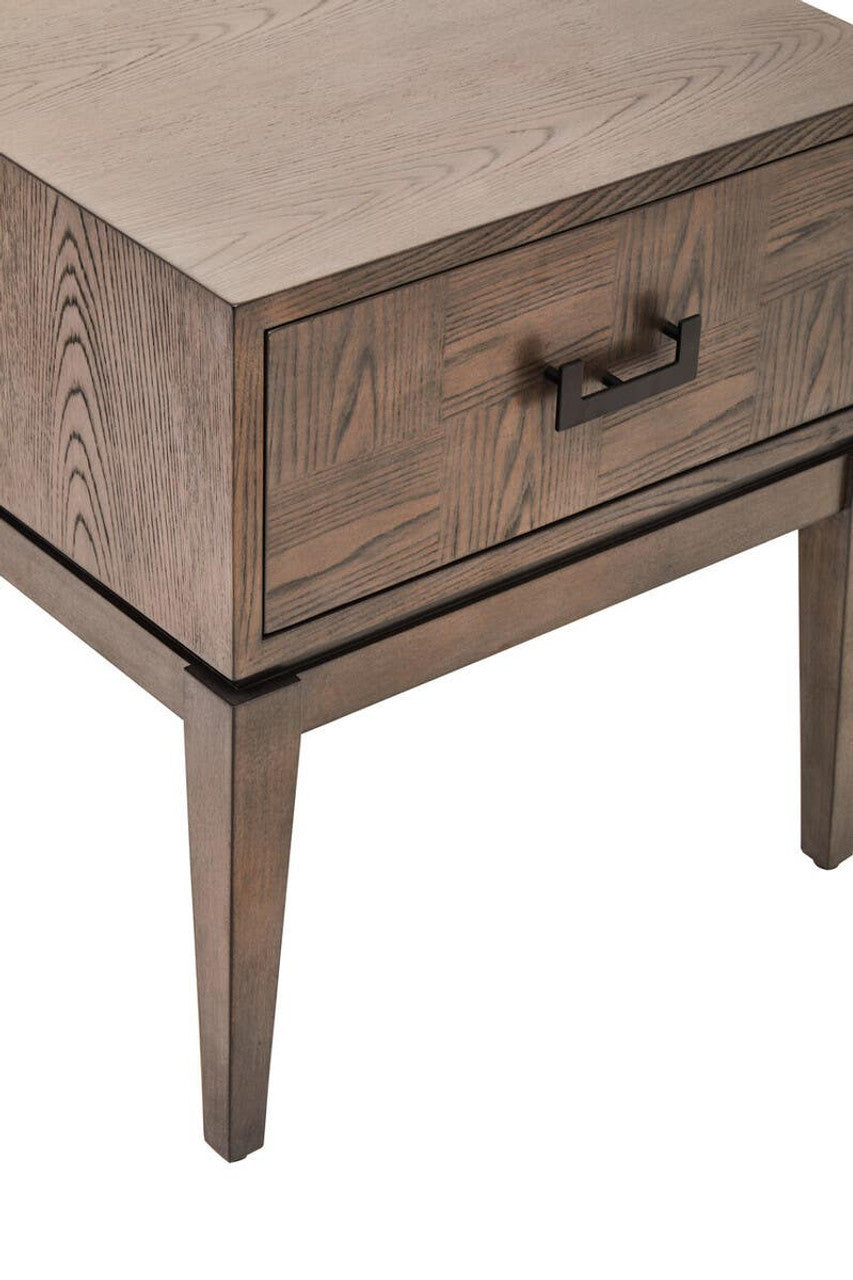 Maya One Drawer Antique Grey Side Table