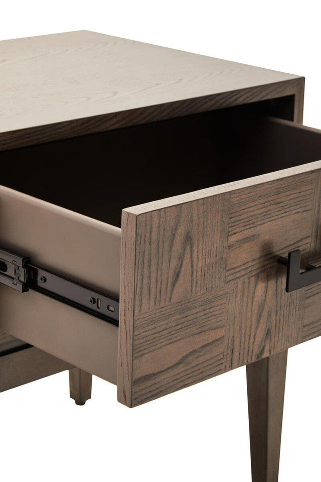 Maya One Drawer Antique Grey Side Table