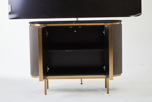 Dante Grey Two Door Sideboard with Black Marble Top