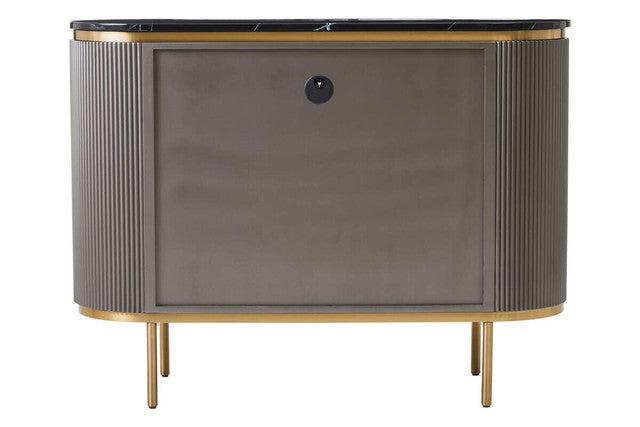 Dante Grey Two Door Sideboard with Black Marble Top