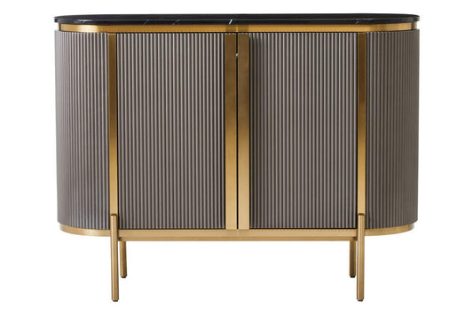 Dante Grey Two Door Sideboard with Black Marble Top