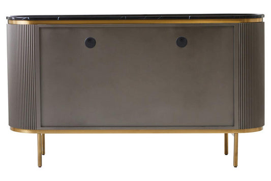 Dante Grey Four Door Sideboard With Black Marble Top
