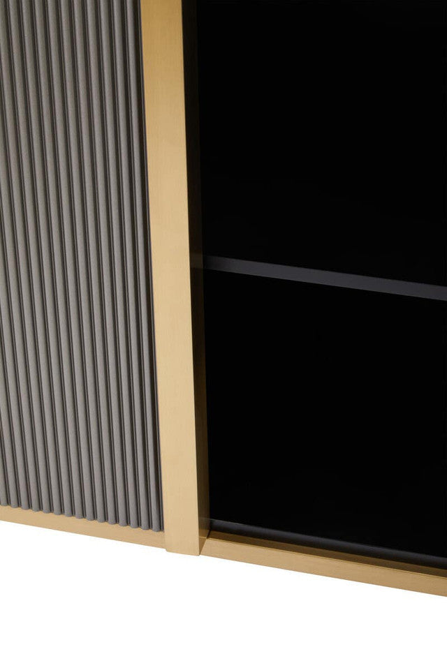 Dante Grey Four Door Sideboard With Black Marble Top