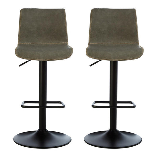 Dakota Set Of Two High Back Ash Bar Stools