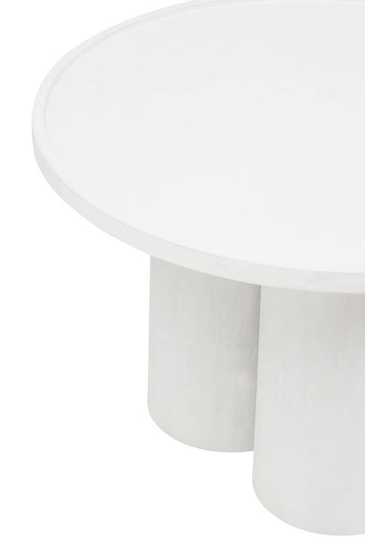 Milla Whitewash Mango Wood Column Detail Coffee Table