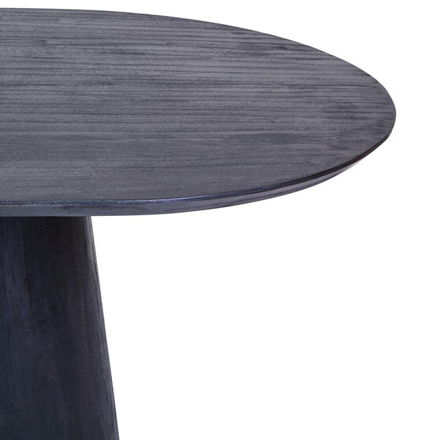 Mava Mango Wood Oval Dining Table in Black Finish