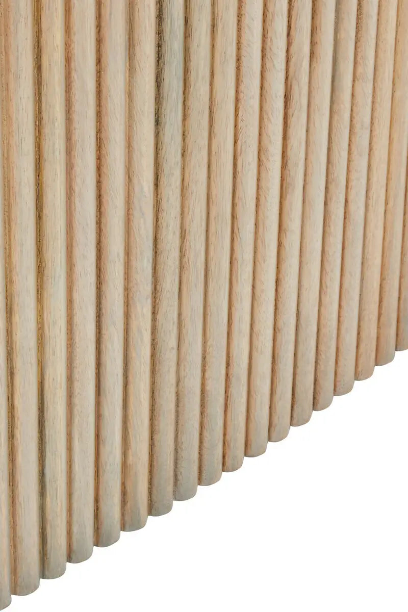 Tropez Mango Wood Grey Finish Ridge Detail Oval Dining Table