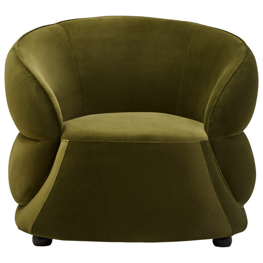 Farrah Forest Green Curved Velvet Chair