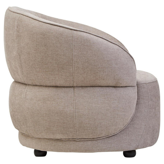 Farrah Taupe Chenille Curved Chair