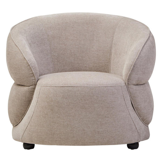 Farrah Taupe Chenille Curved Chair