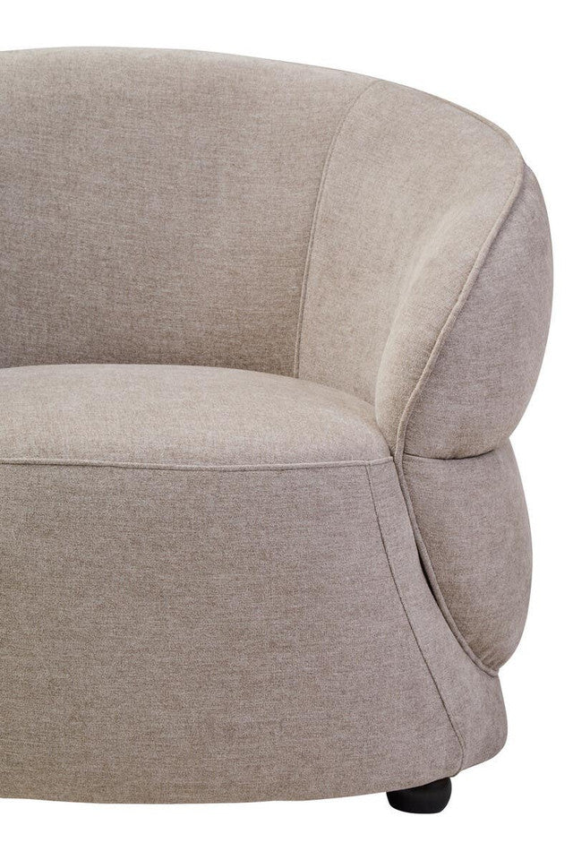 Farrah Taupe Chenille Curved Chair