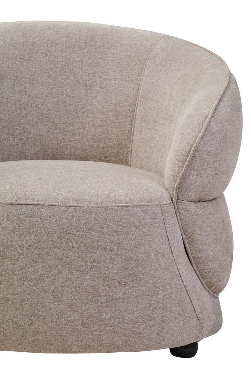 Farrah Taupe Chenille Curved Chair