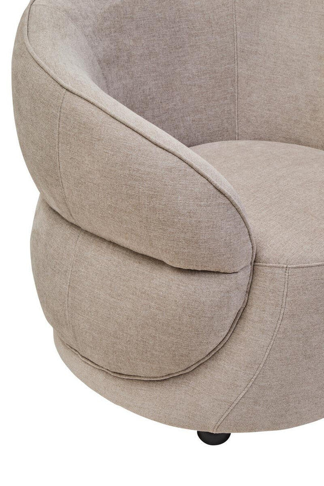 Farrah Taupe Chenille Curved Chair