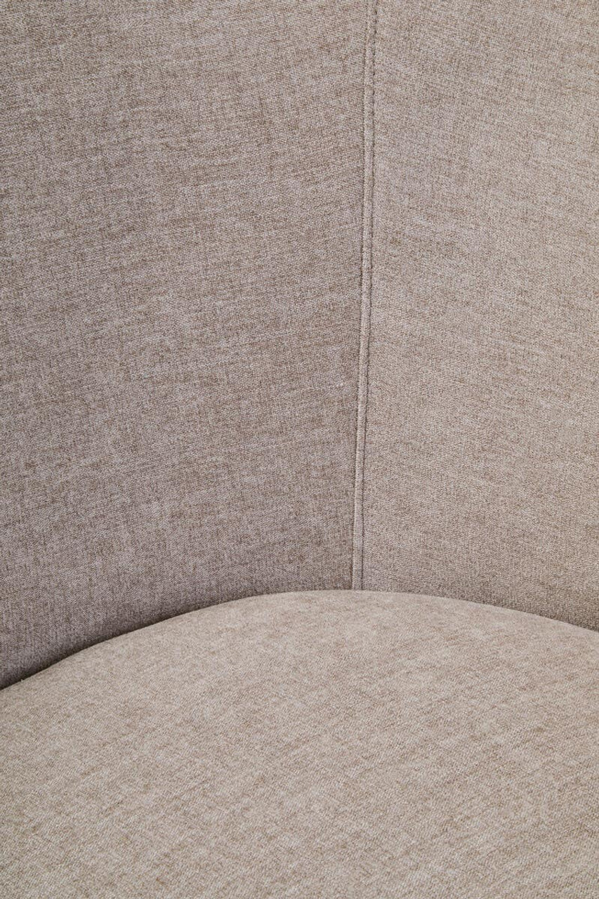 Farrah Taupe Chenille Curved Chair