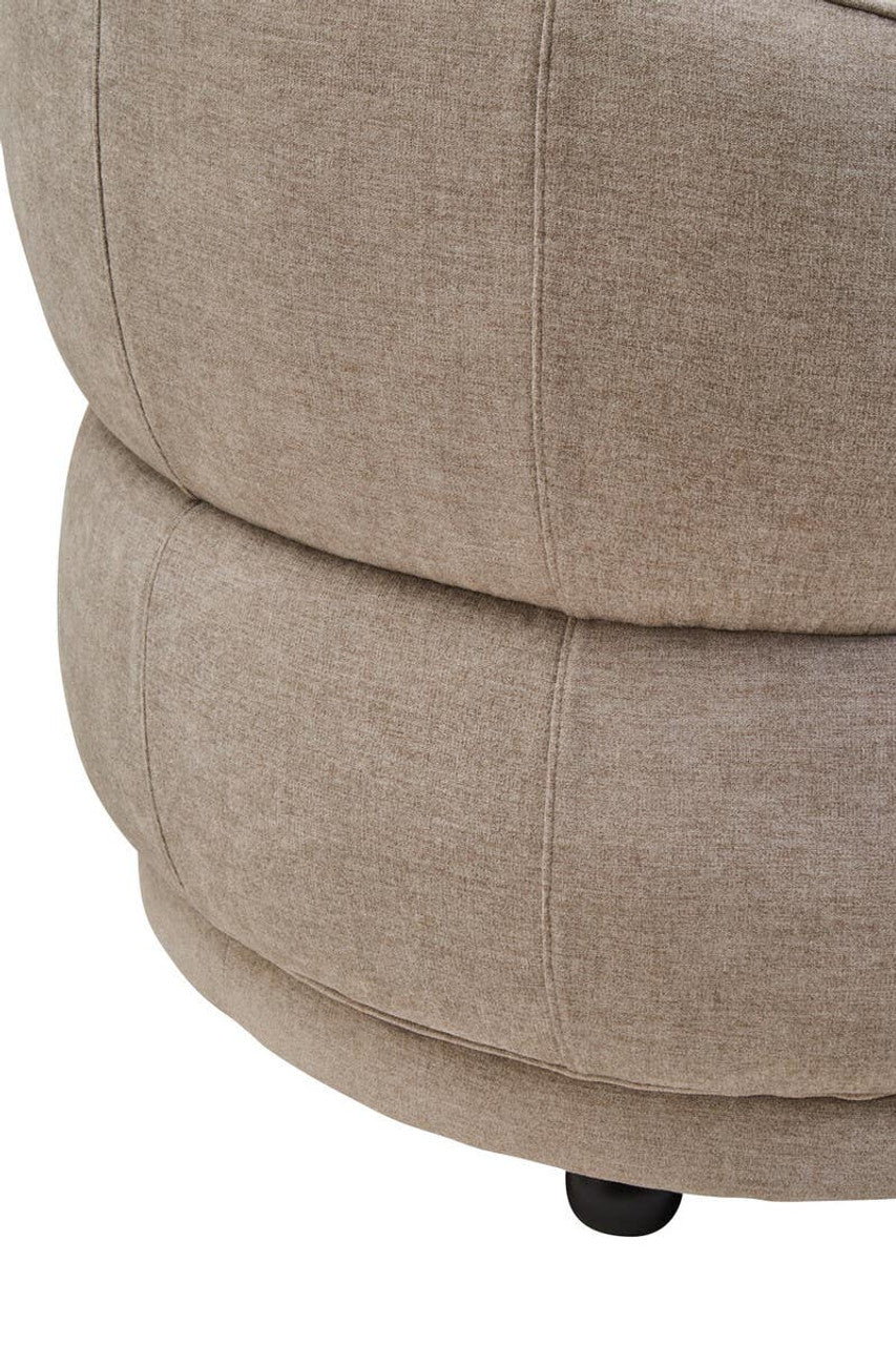 Farrah Taupe Chenille Curved Chair