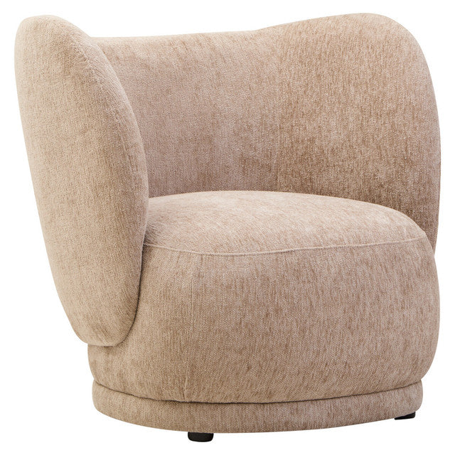 Kyle Deep Stone Chenille Curved Chair