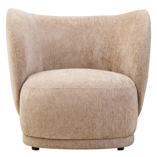 Kyle Deep Stone Chenille Curved Chair