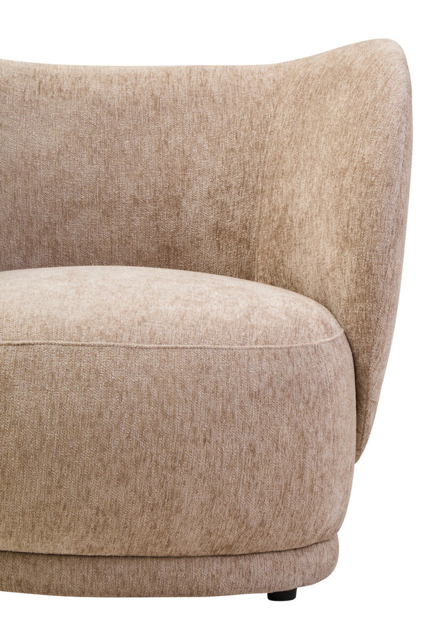 Kyle Deep Stone Chenille Curved Chair