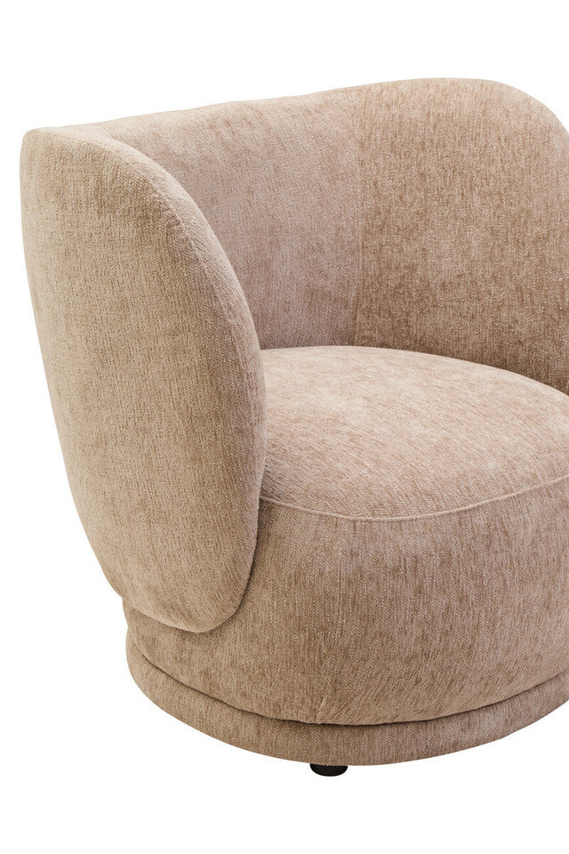 Kyle Deep Stone Chenille Curved Chair