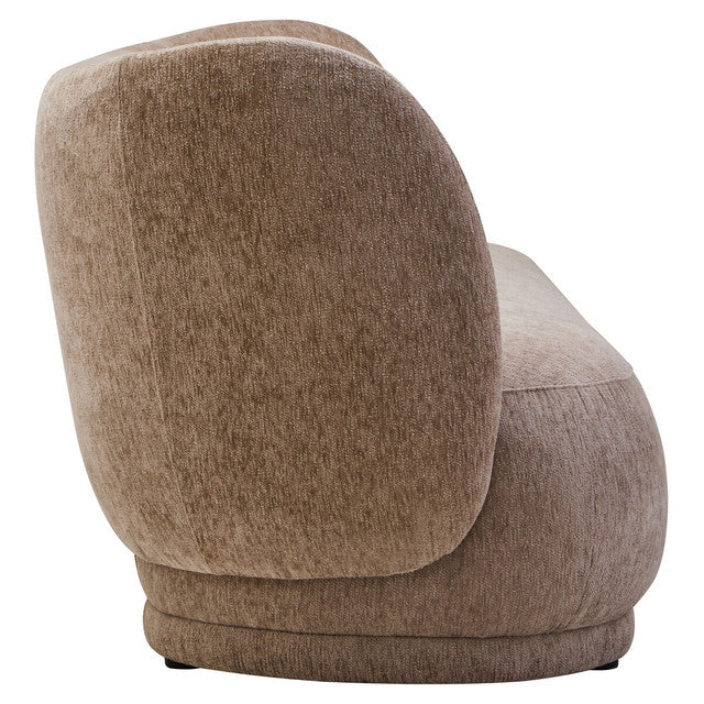 Kyle Deep Stone Chenille Curved Three Seater Sofa