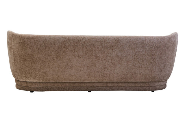 Kyle Deep Stone Chenille Curved Three Seater Sofa