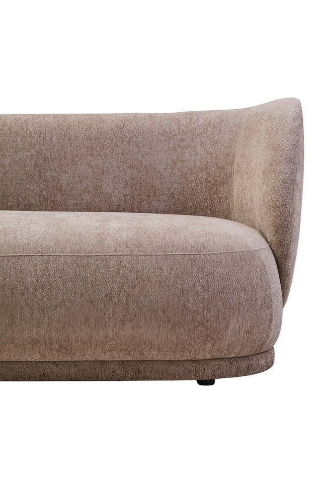 Kyle Deep Stone Chenille Curved Three Seater Sofa