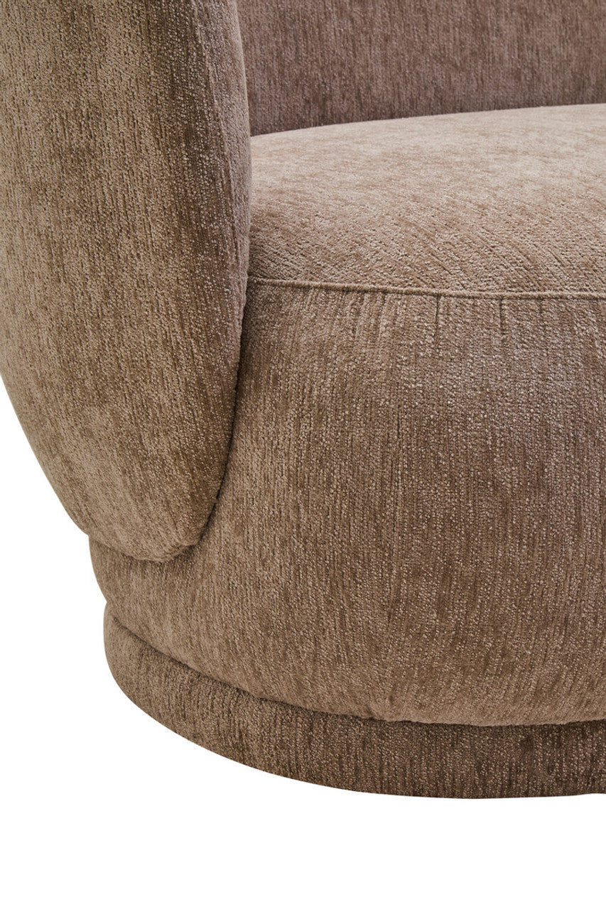 Kyle Deep Stone Chenille Curved Three Seater Sofa
