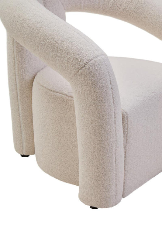 Evana Ivory Boucle Statement Chair