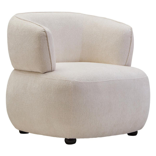 Codie Ivory Chenille Curved Chair