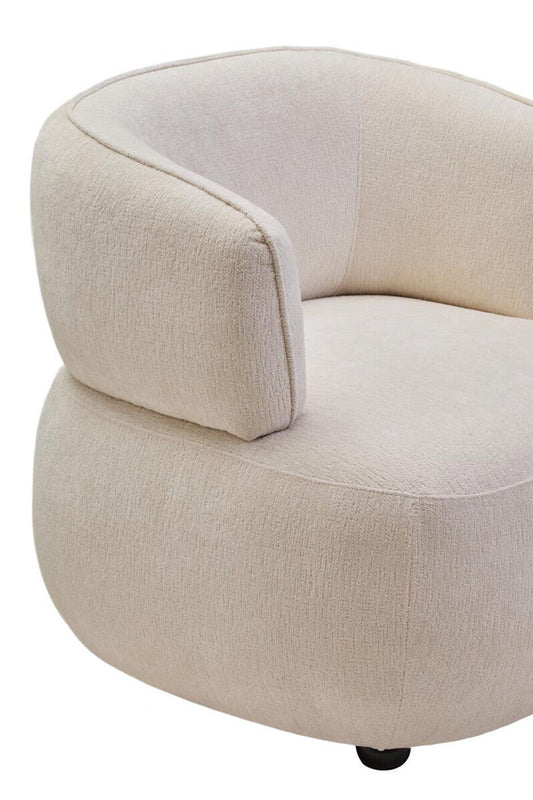 Codie Ivory Chenille Curved Chair