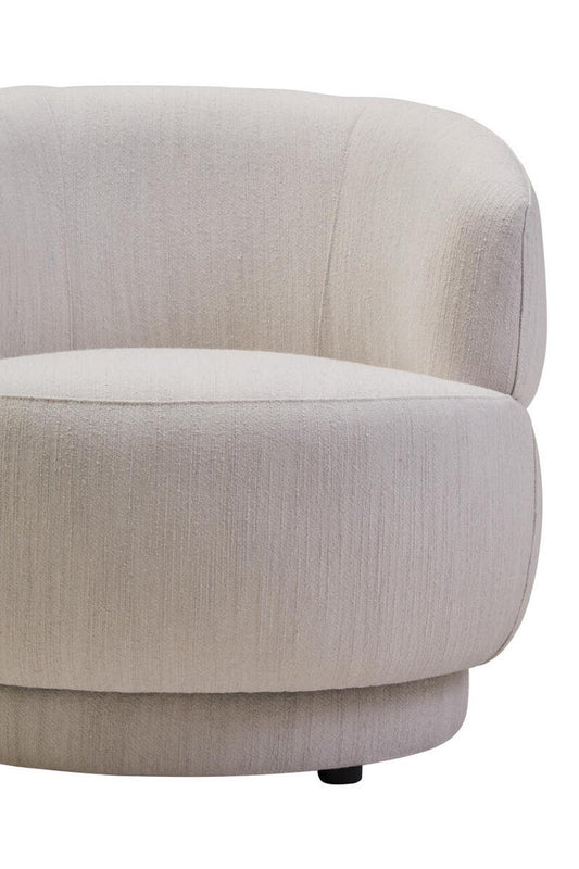 Leila Ivory Linen Curved Chair