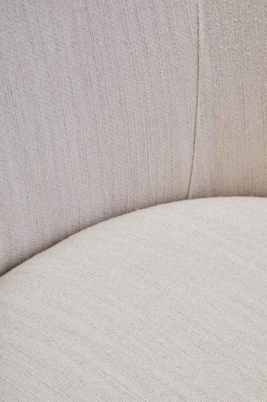 Leila Ivory Linen Curved Chair