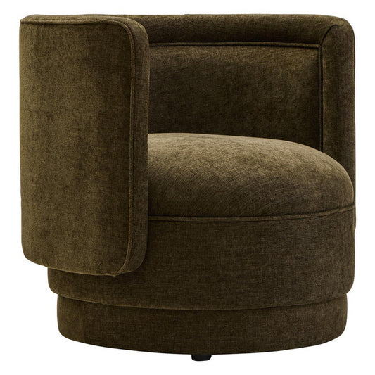 Dante Forest Green Chenille Curved Chair