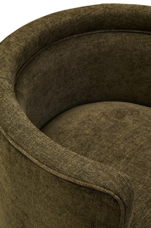 Dante Forest Green Chenille Curved Chair