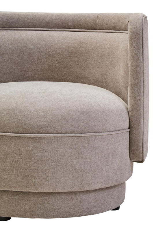 Dante Taupe Chenille Curved Chair