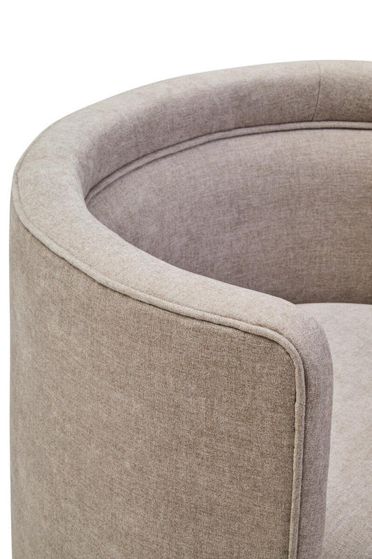 Dante Taupe Chenille Curved Chair