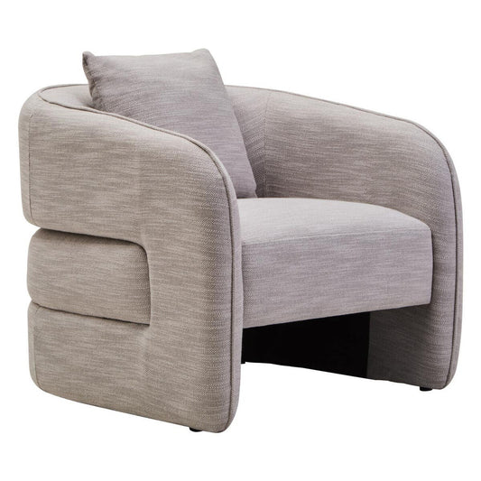 Belini Grey Linen Effect Curved Chair