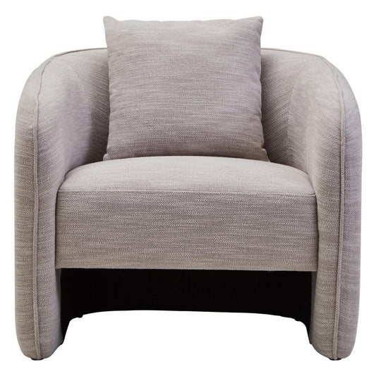 Belini Grey Linen Effect Curved Chair