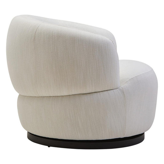 Barca Textured Cream Curved Swivel Chair
