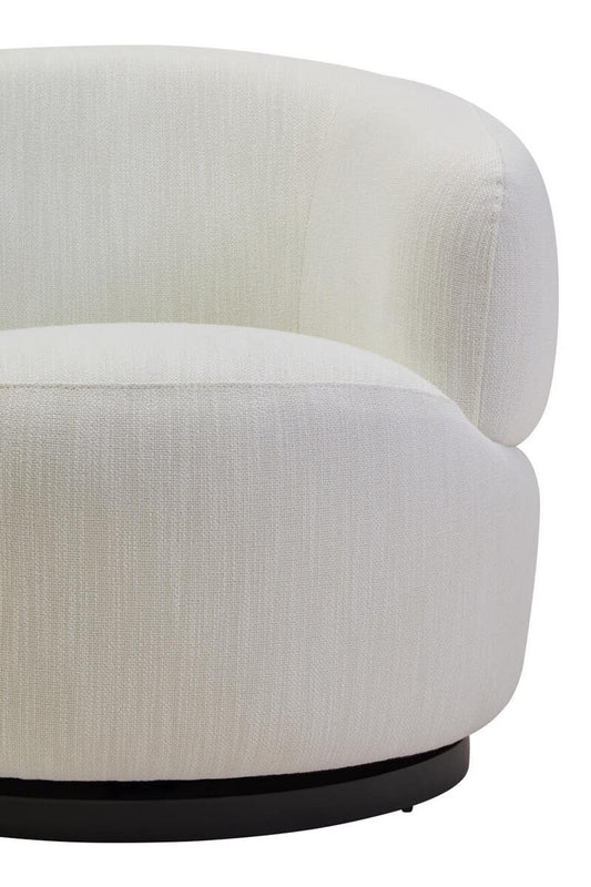 Barca Textured Cream Curved Swivel Chair
