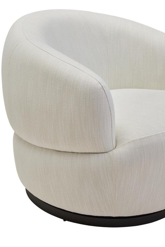 Barca Textured Cream Curved Swivel Chair